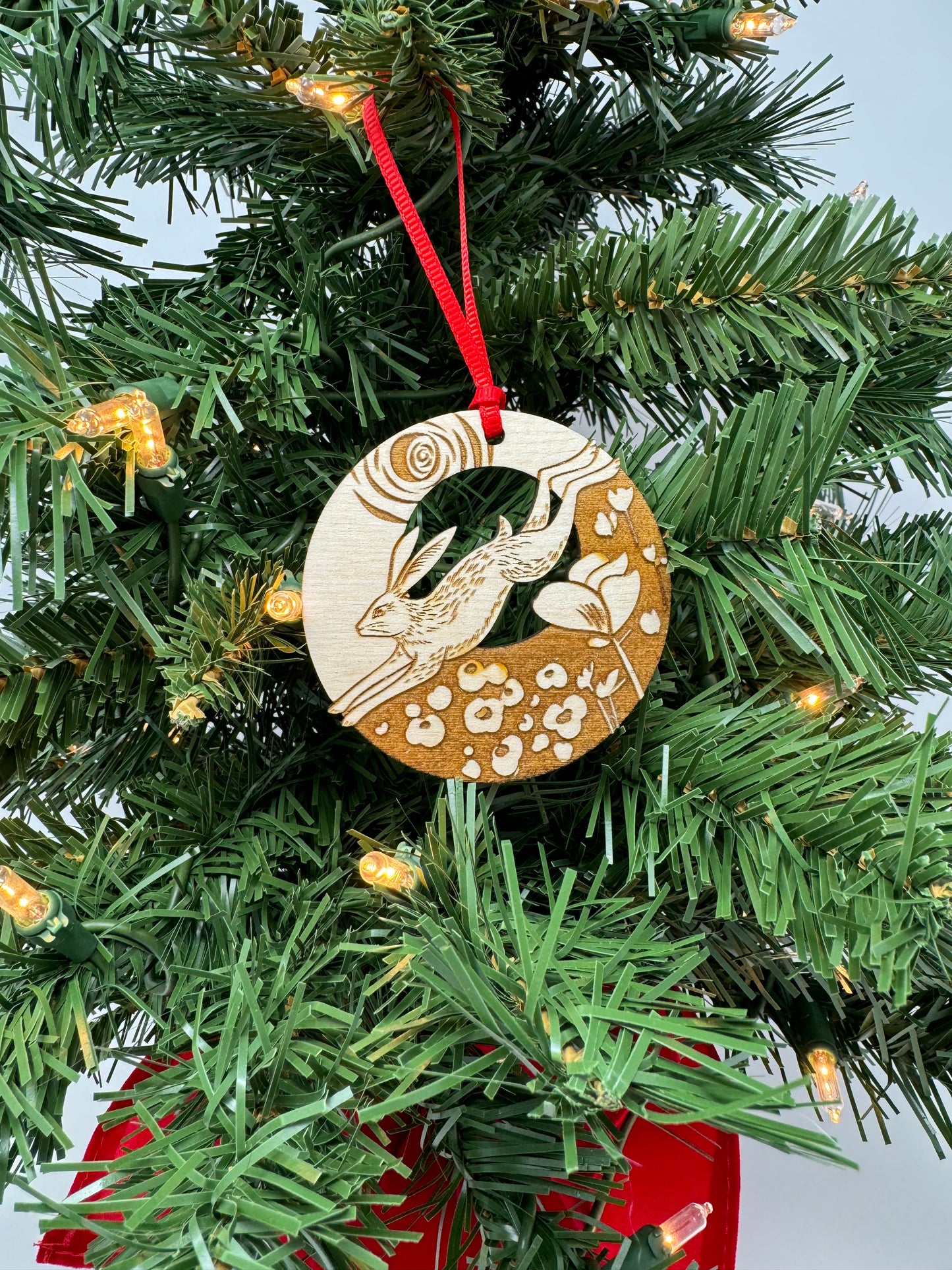 Rabbit Folk Art Ornament