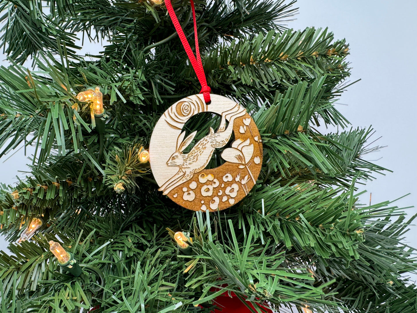 Rabbit Folk Art Ornament