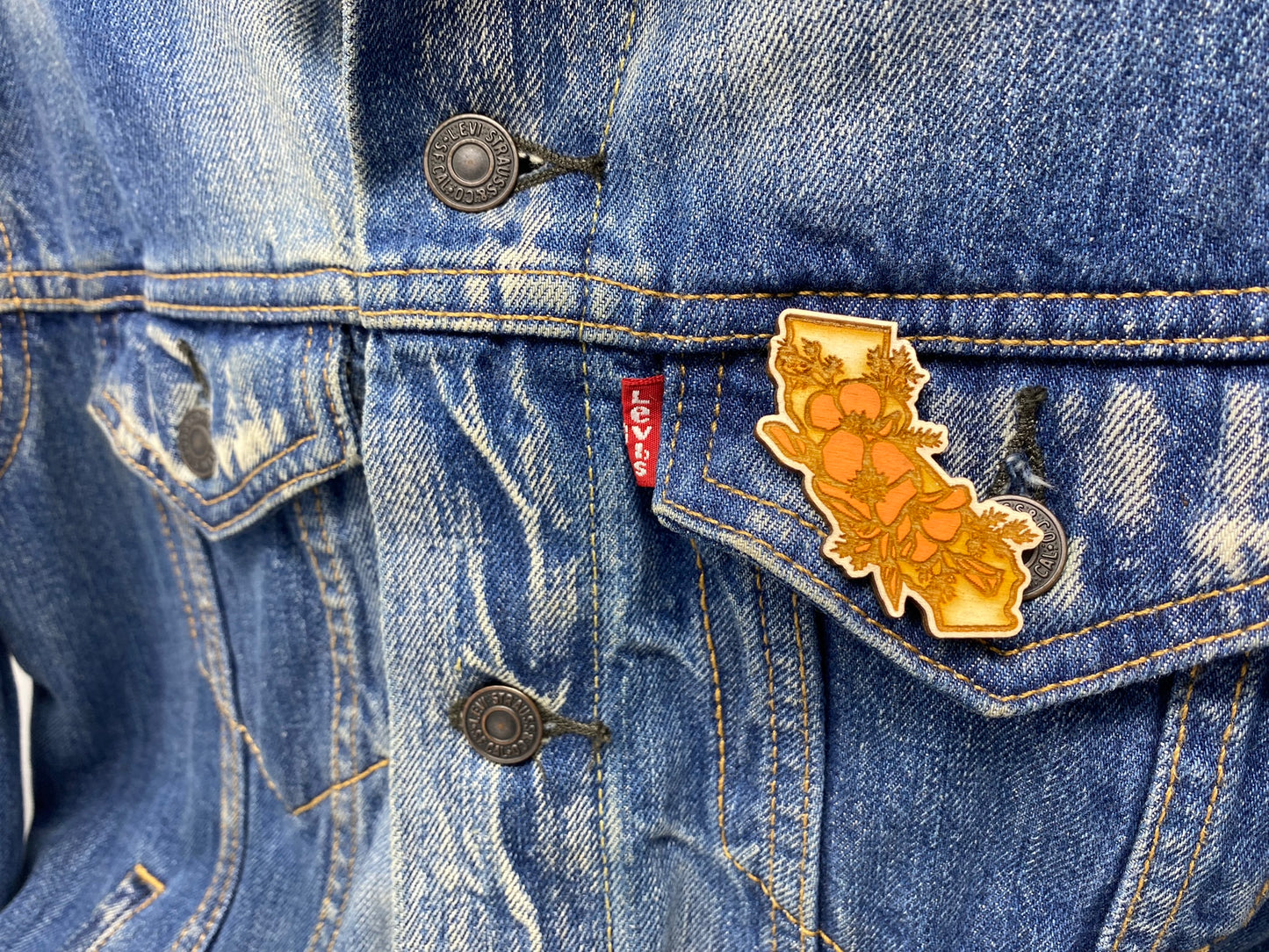 California Poppy Outline Pin