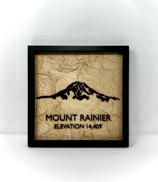 Mount Rainier Layered Topographic Map